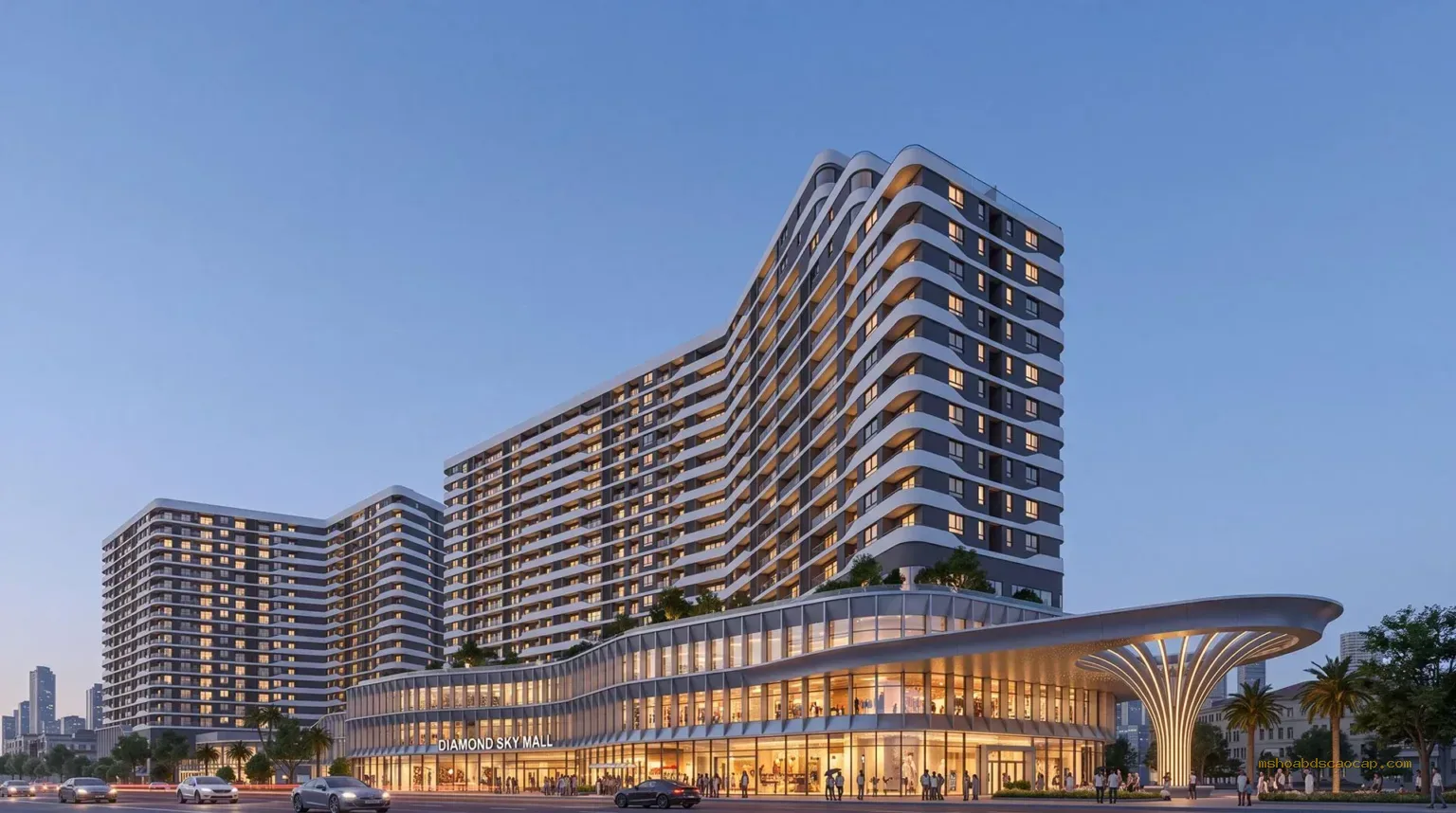 Mặt tiền Diamond Sky – phối cảnh