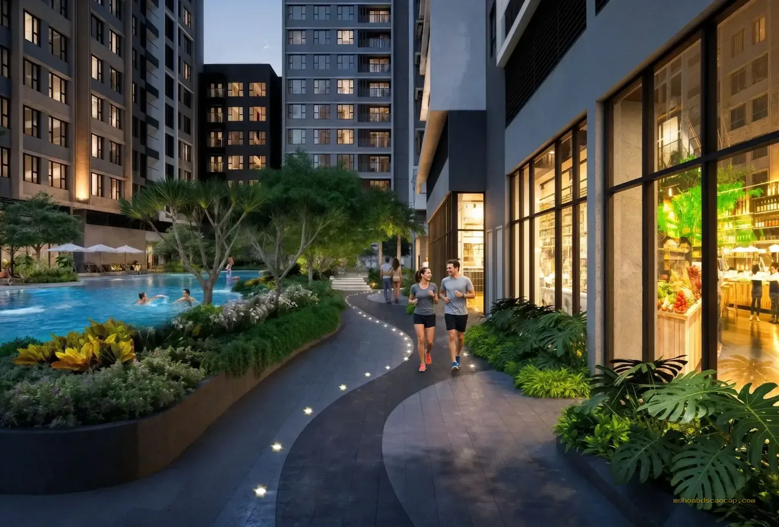 Lối dạo nội khu Gladia Heights – phối cảnh