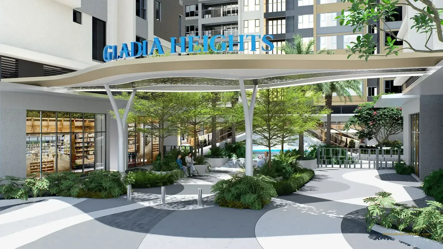 Lối vào biểu tượng Gladia Heights – phối cảnh