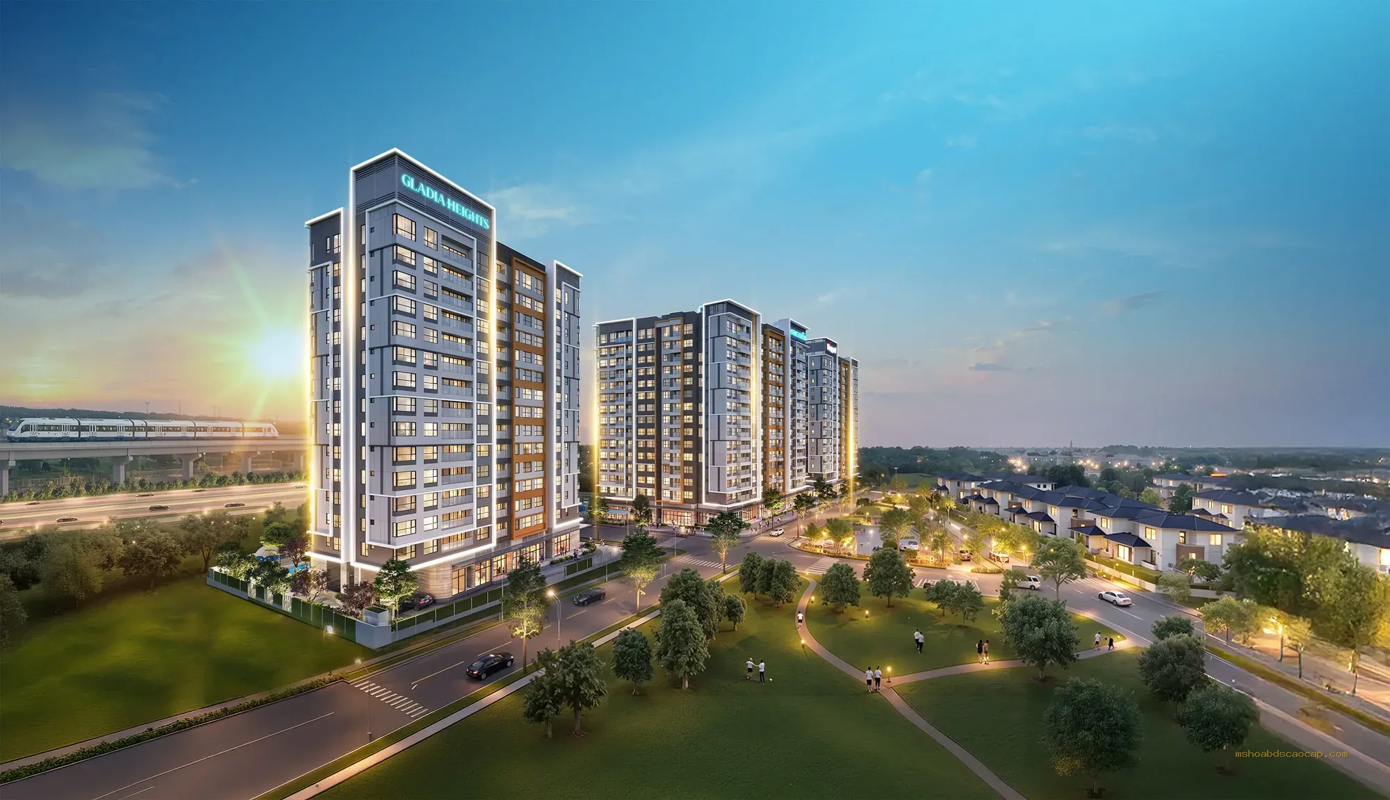 Ba tòa tháp Gladia Heights – phối cảnh