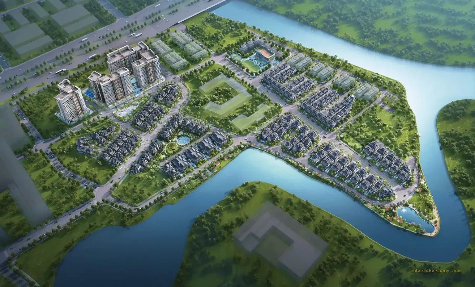 Tổng thể Gladia Heights và Gladia by the Waters – phối cảnh