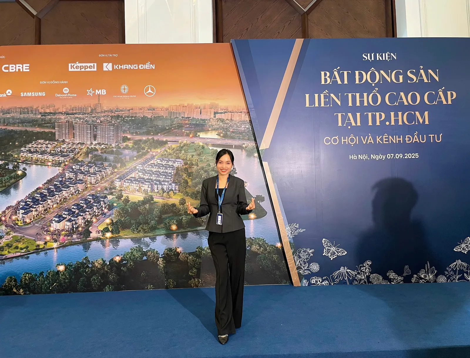 Ms Hòa tại sự kiện bất động sản liền thổ cao cấp TP.HCM của Keppel và Khang Điền tổ chức ở Hà Nội ngày 07/09/2025