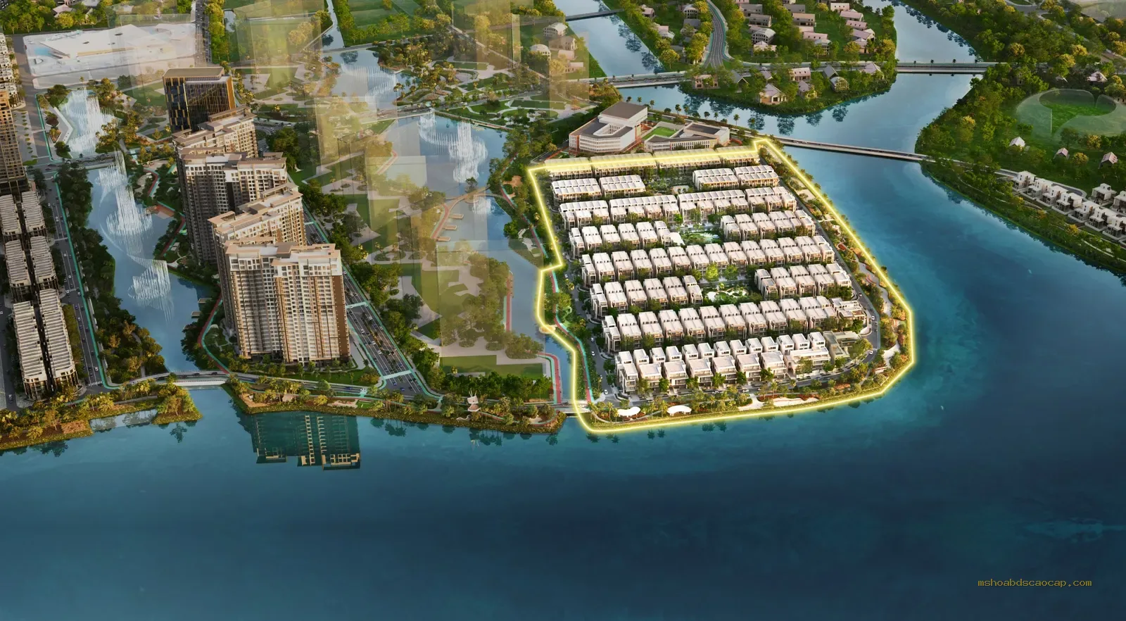 Phối cảnh tổng thể bán đảo SOLA The Global City
